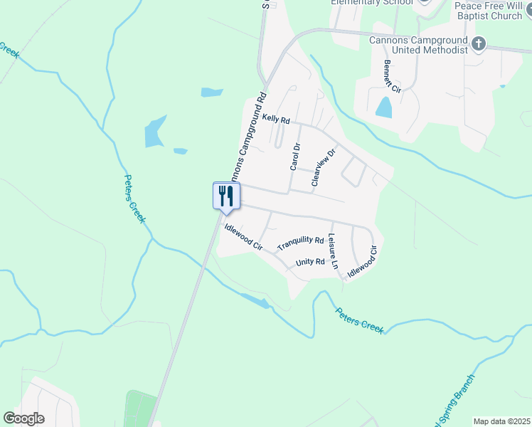 map of restaurants, bars, coffee shops, grocery stores, and more near 130 Idlewood Circle in Spartanburg