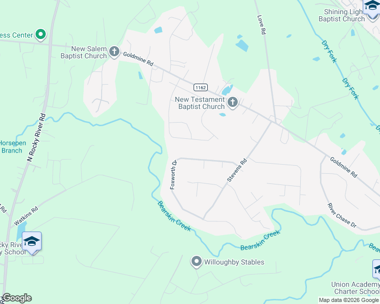 map of restaurants, bars, coffee shops, grocery stores, and more near 2520 Foxworth Drive in Monroe