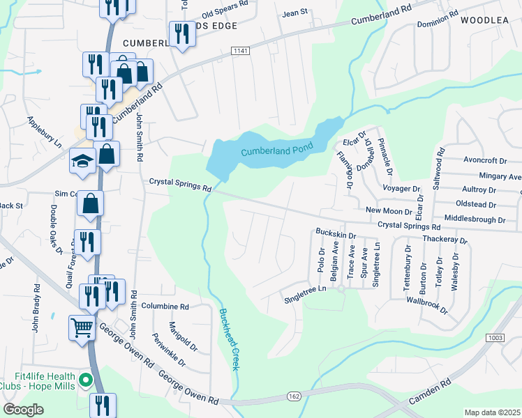 map of restaurants, bars, coffee shops, grocery stores, and more near 2028 Ivey Commons Road in Fayetteville