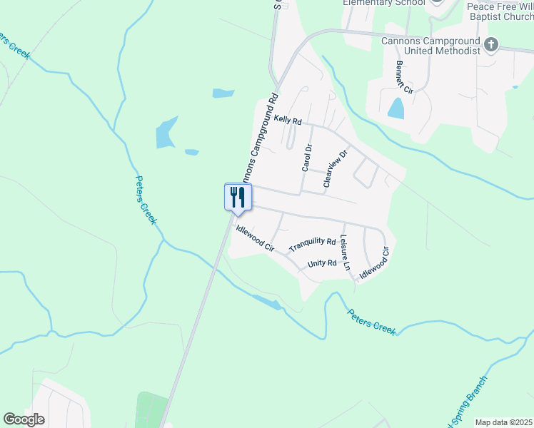 map of restaurants, bars, coffee shops, grocery stores, and more near 130 Idlewood Circle in Spartanburg