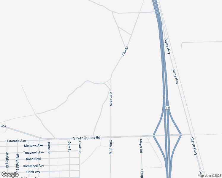 map of restaurants, bars, coffee shops, grocery stores, and more near 20th Street in Mojave