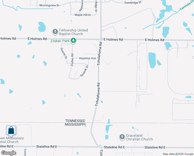 map of restaurants, bars, coffee shops, grocery stores, and more near 5501 Tchulahoma Road in Memphis