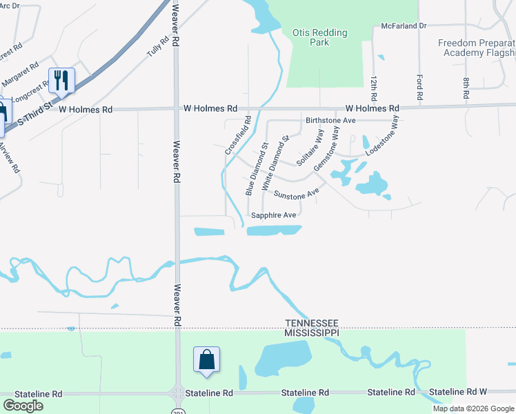 map of restaurants, bars, coffee shops, grocery stores, and more near 5389 White Diamond Street in Memphis