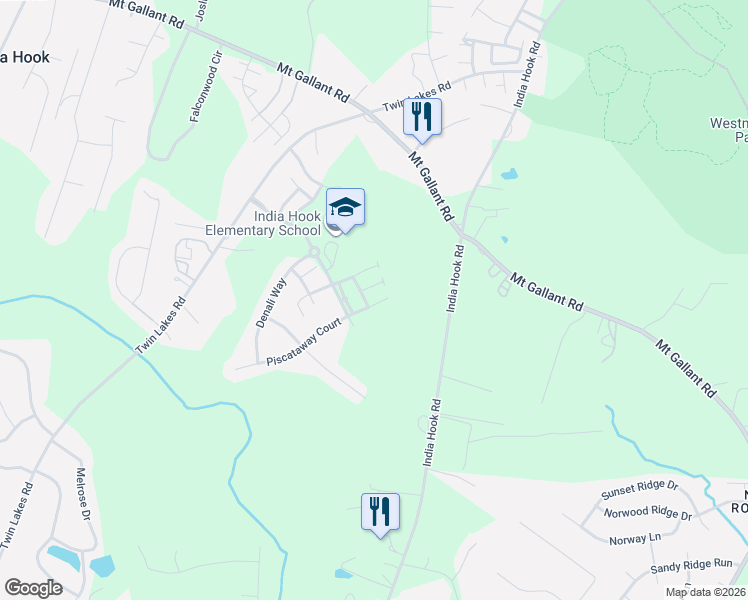 map of restaurants, bars, coffee shops, grocery stores, and more near 7436 Calhoun Falls Drive in Rock Hill
