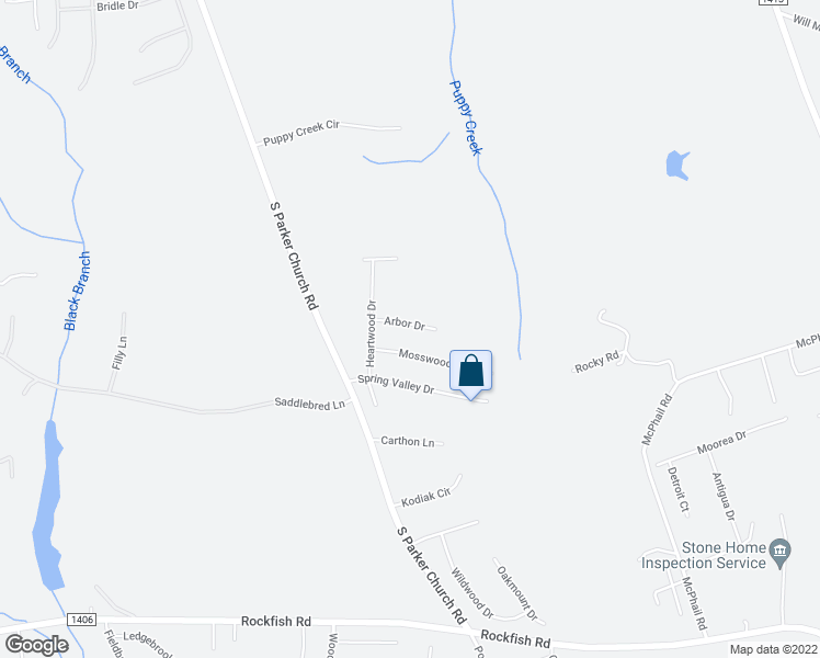 map of restaurants, bars, coffee shops, grocery stores, and more near 128 Arbor Drive in Raeford