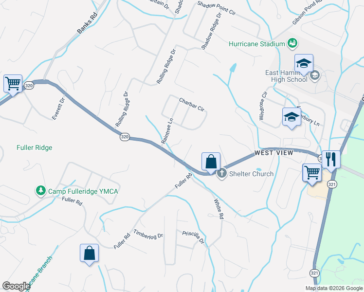 map of restaurants, bars, coffee shops, grocery stores, and more near 9435 E Brainerd Rd in Chattanooga