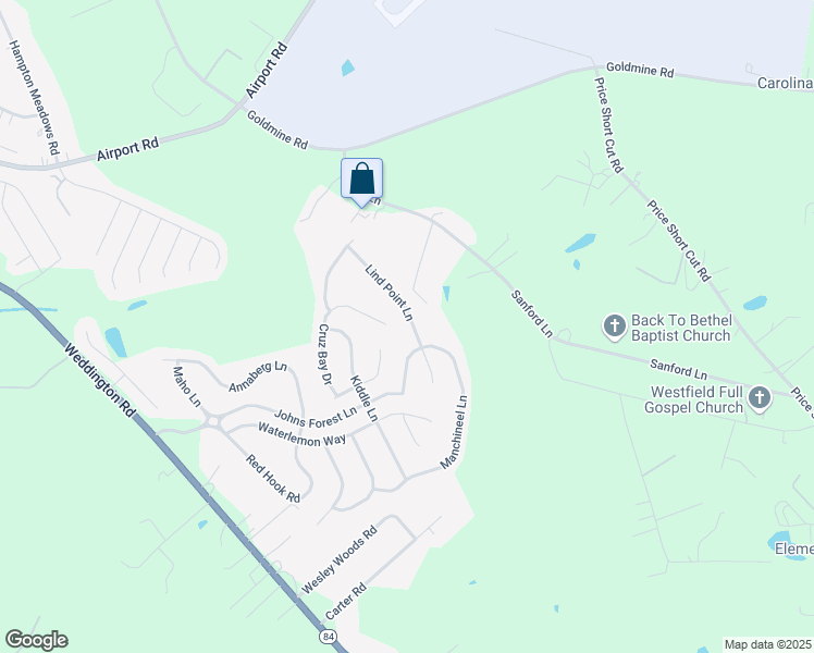 map of restaurants, bars, coffee shops, grocery stores, and more near 318 Lind Point Lane in Monroe