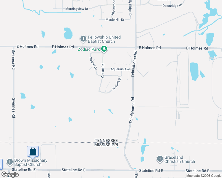 map of restaurants, bars, coffee shops, grocery stores, and more near 5396 Sputnik Drive in Memphis