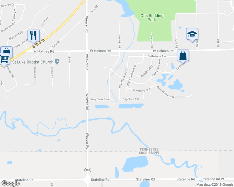 map of restaurants, bars, coffee shops, grocery stores, and more near 868 Ruby Creek Cove in Memphis