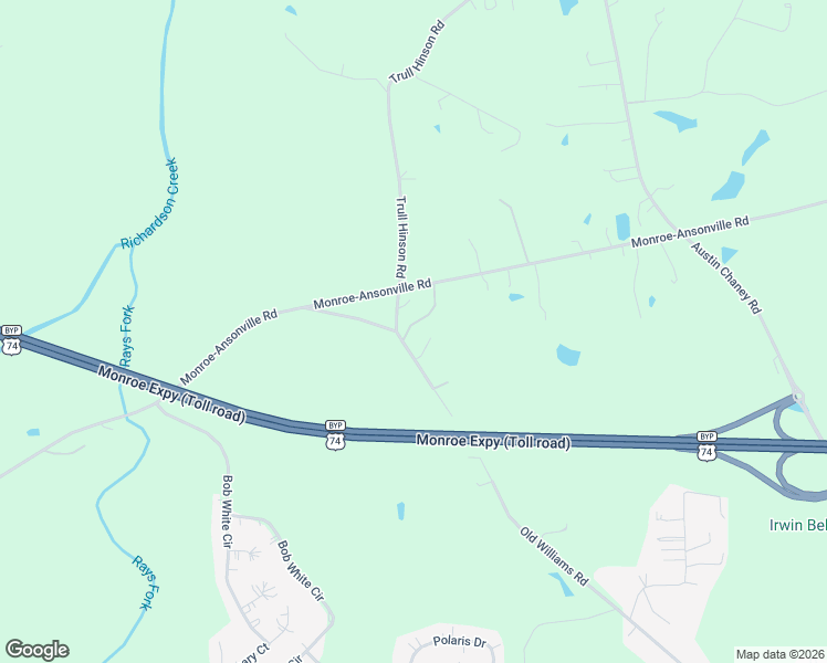 map of restaurants, bars, coffee shops, grocery stores, and more near 814 Garden Bridge Lane in Wingate