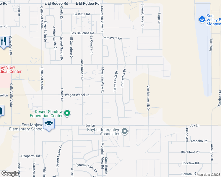 map of restaurants, bars, coffee shops, grocery stores, and more near 2007 Wagon Wheel Lane in Fort Mohave
