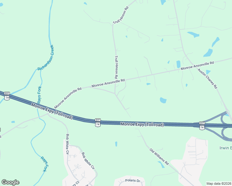 map of restaurants, bars, coffee shops, grocery stores, and more near 814 Garden Bridge Lane in Wingate