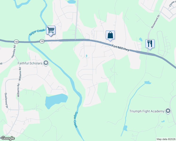 map of restaurants, bars, coffee shops, grocery stores, and more near 2024 Grimley Lane in Indian Land