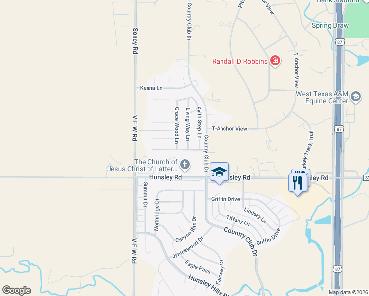 map of restaurants, bars, coffee shops, grocery stores, and more near 63 Hunsley Rd in Canyon