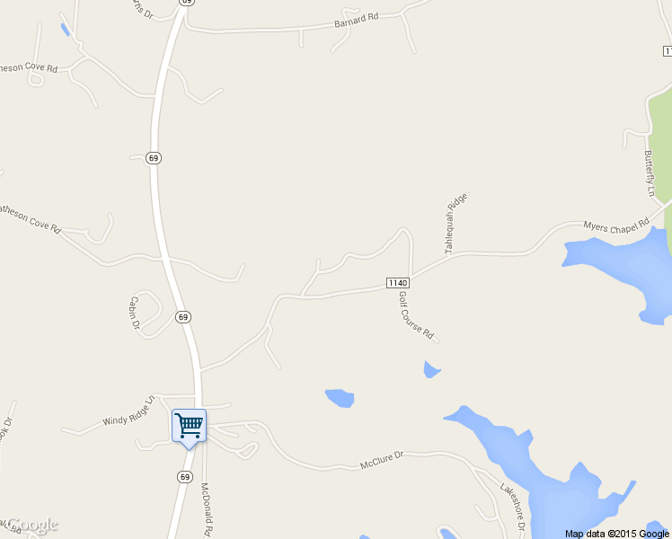 map of restaurants, bars, coffee shops, grocery stores, and more near 134 Chatuge Shores Circle in Hayesville