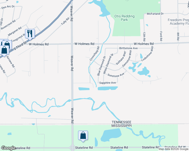map of restaurants, bars, coffee shops, grocery stores, and more near 868 Ruby Creek Cove in Memphis