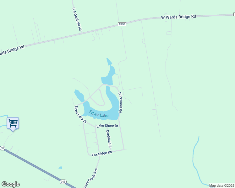 map of restaurants, bars, coffee shops, grocery stores, and more near 515 Briarwood Road in Warsaw