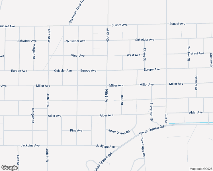 map of restaurants, bars, coffee shops, grocery stores, and more near Miller Avenue in Mojave