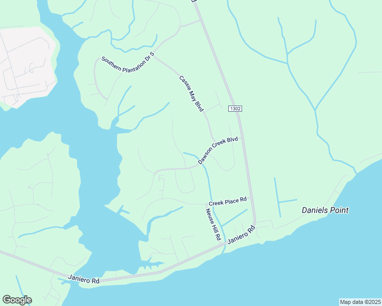 map of restaurants, bars, coffee shops, grocery stores, and more near 58 Ocracoke Drive in Oriental