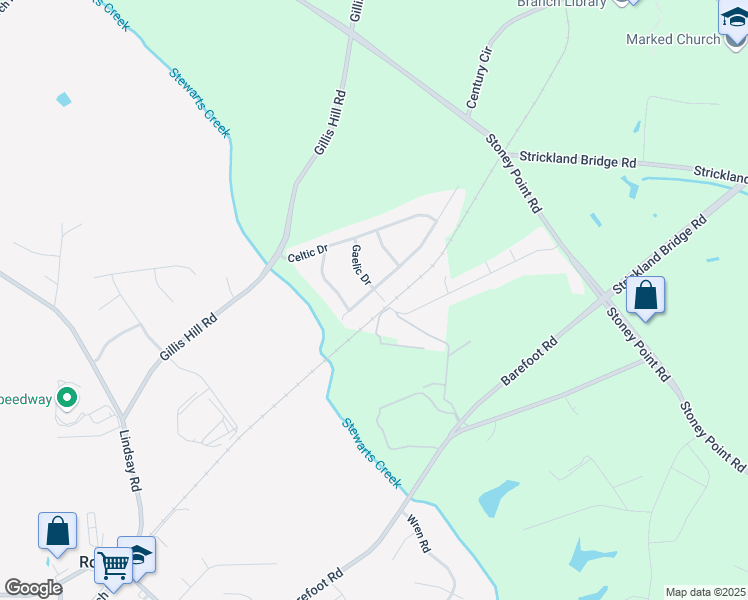 map of restaurants, bars, coffee shops, grocery stores, and more near 2479 Caithness Drive in Fayetteville