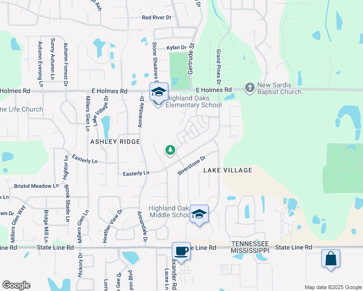 map of restaurants, bars, coffee shops, grocery stores, and more near 7563 Glen Laurel Way in Memphis