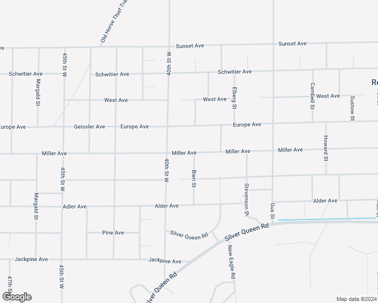 map of restaurants, bars, coffee shops, grocery stores, and more near Miller Avenue in Mojave