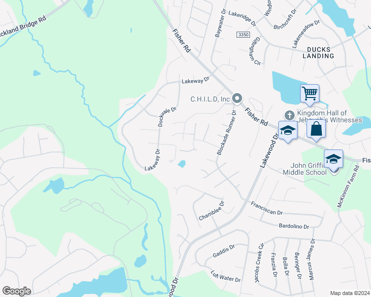 map of restaurants, bars, coffee shops, grocery stores, and more near 3012 Gentle Breeze Court in Fayetteville