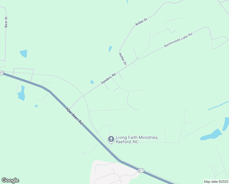 map of restaurants, bars, coffee shops, grocery stores, and more near 272 Parker Road in Raeford