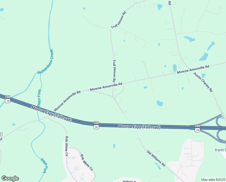 map of restaurants, bars, coffee shops, grocery stores, and more near 4304 Monroe-Ansonville Road in Wingate