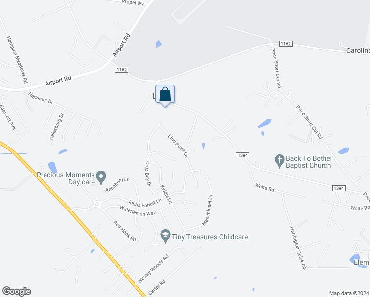 map of restaurants, bars, coffee shops, grocery stores, and more near 307 Lind Point Lane in Monroe