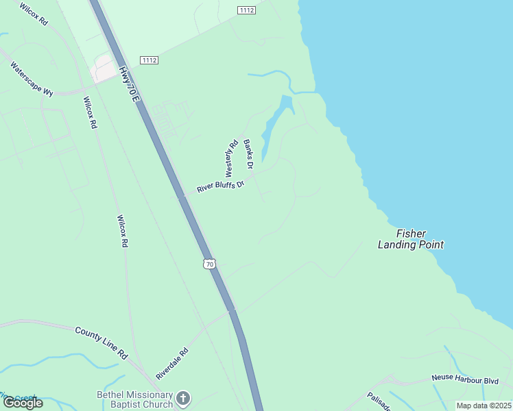 map of restaurants, bars, coffee shops, grocery stores, and more near 106 Nature Ct in New Bern