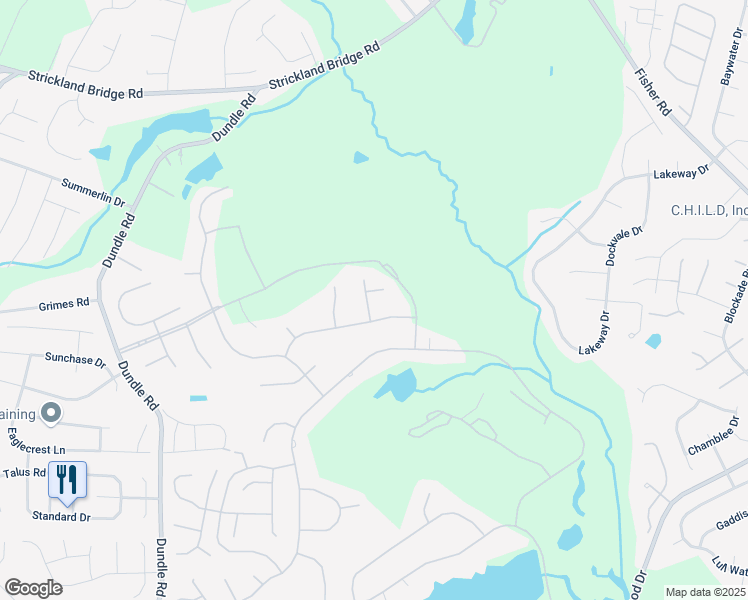 map of restaurants, bars, coffee shops, grocery stores, and more near 3005 Durness Court in Fayetteville