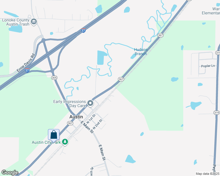 map of restaurants, bars, coffee shops, grocery stores, and more near 3635 Arkansas 367 in Ward