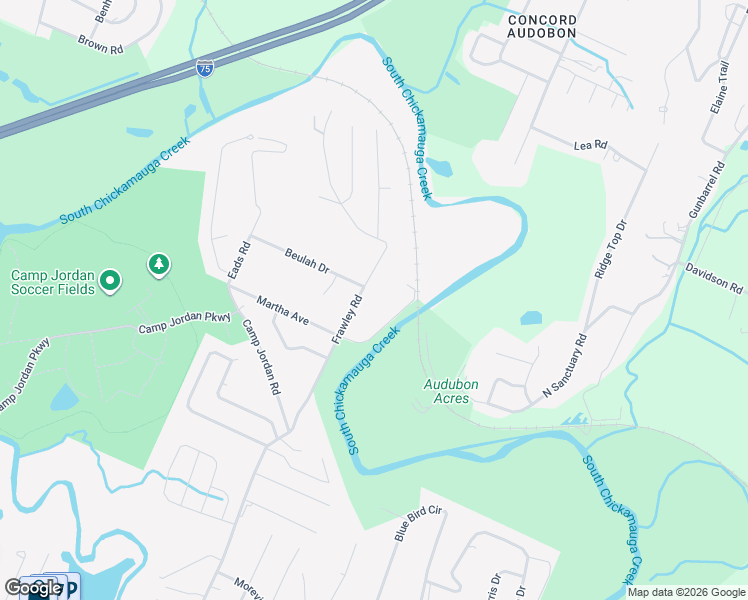 map of restaurants, bars, coffee shops, grocery stores, and more near 188 Frawley Road in Chattanooga