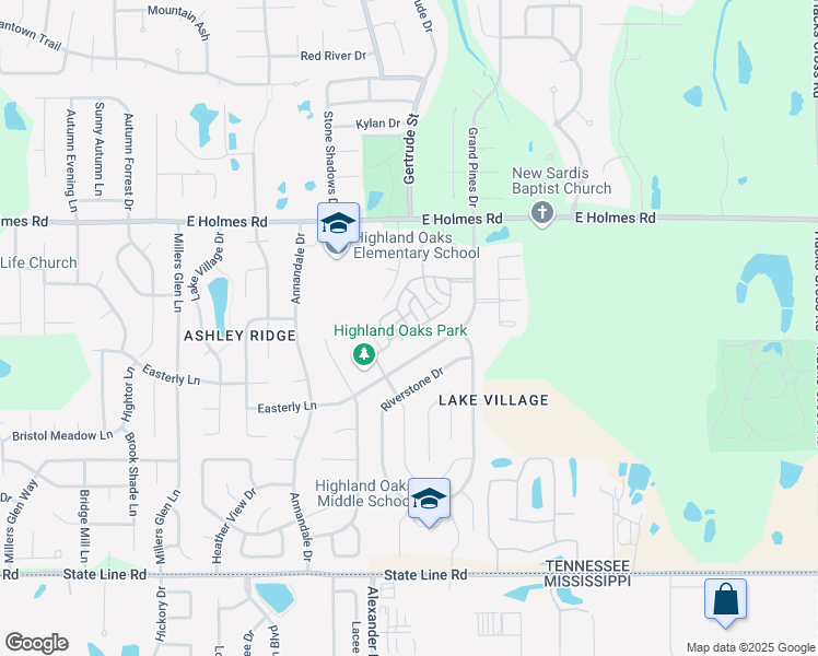 map of restaurants, bars, coffee shops, grocery stores, and more near 5339 Creek Laurel Way in Memphis