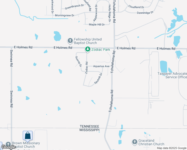 map of restaurants, bars, coffee shops, grocery stores, and more near 5337 Cosmos Cove in Memphis
