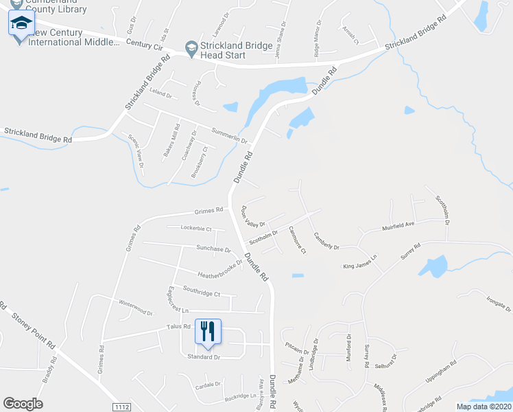 map of restaurants, bars, coffee shops, grocery stores, and more near 3946 Doon Valley Drive in Fayetteville