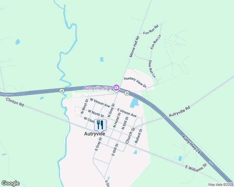 map of restaurants, bars, coffee shops, grocery stores, and more near 228 West Old Stage Road in Autryville