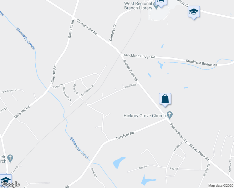 map of restaurants, bars, coffee shops, grocery stores, and more near 7936 Gaelic Drive in Fayetteville