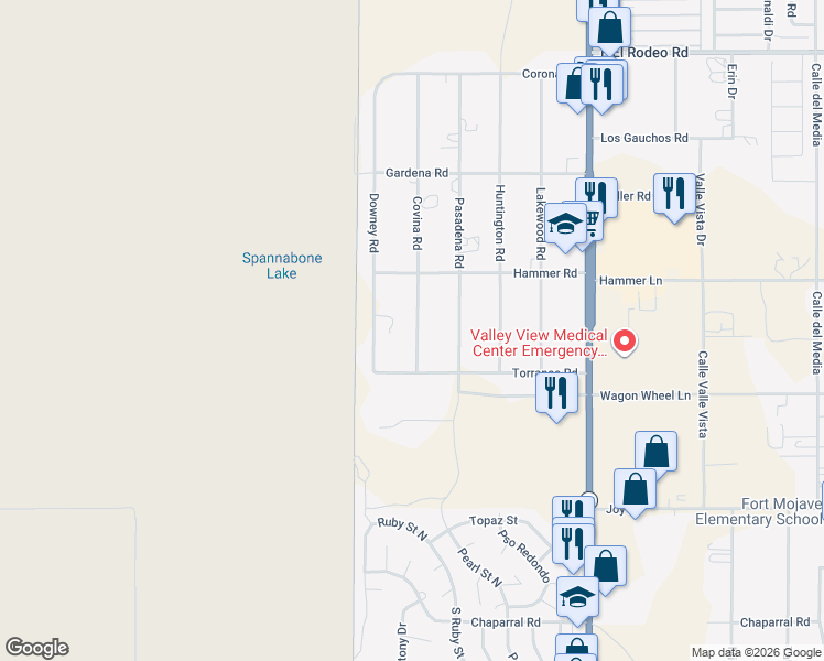 map of restaurants, bars, coffee shops, grocery stores, and more near 5312 Covina Rd in Fort Mohave