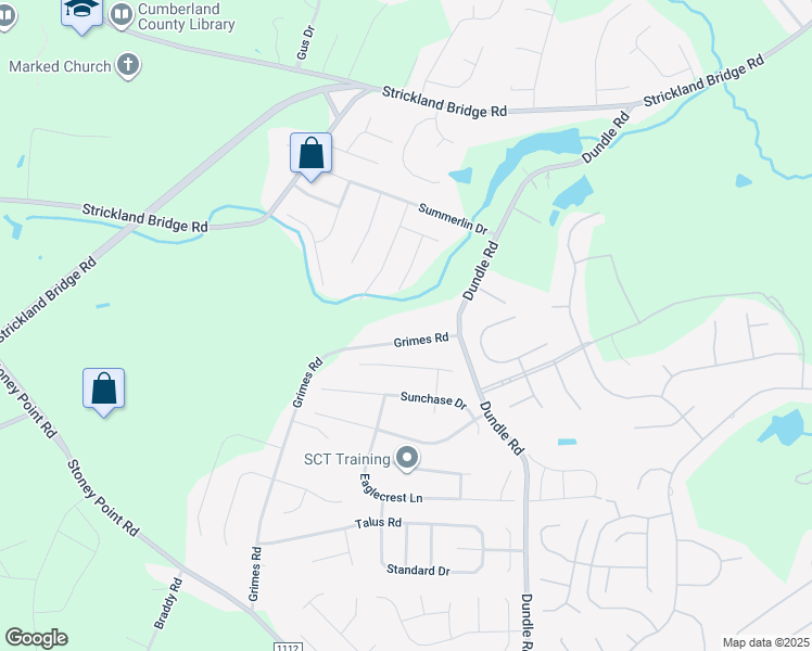 map of restaurants, bars, coffee shops, grocery stores, and more near 5256 Grimes Road in Fayetteville