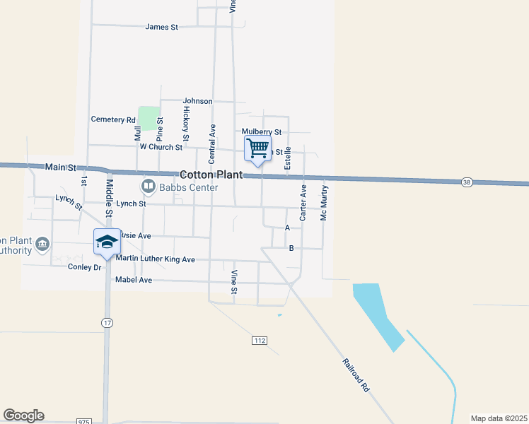 map of restaurants, bars, coffee shops, grocery stores, and more near 212 Sycamore Street in Cotton Plant