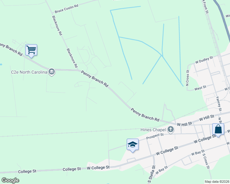 map of restaurants, bars, coffee shops, grocery stores, and more near 702-712 Penny Branch Road in Warsaw