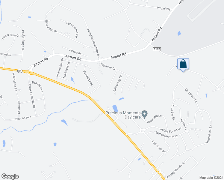 map of restaurants, bars, coffee shops, grocery stores, and more near 413 Galesburg Drive in Monroe