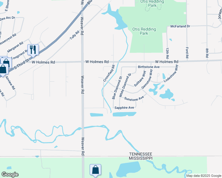 map of restaurants, bars, coffee shops, grocery stores, and more near 5300 Crossfield Road in Memphis