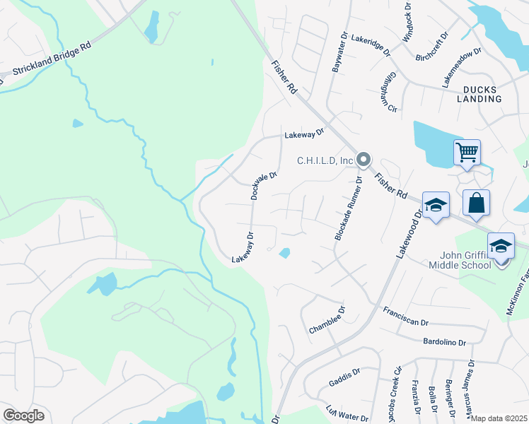 map of restaurants, bars, coffee shops, grocery stores, and more near 3122 Soacha Court in Fayetteville