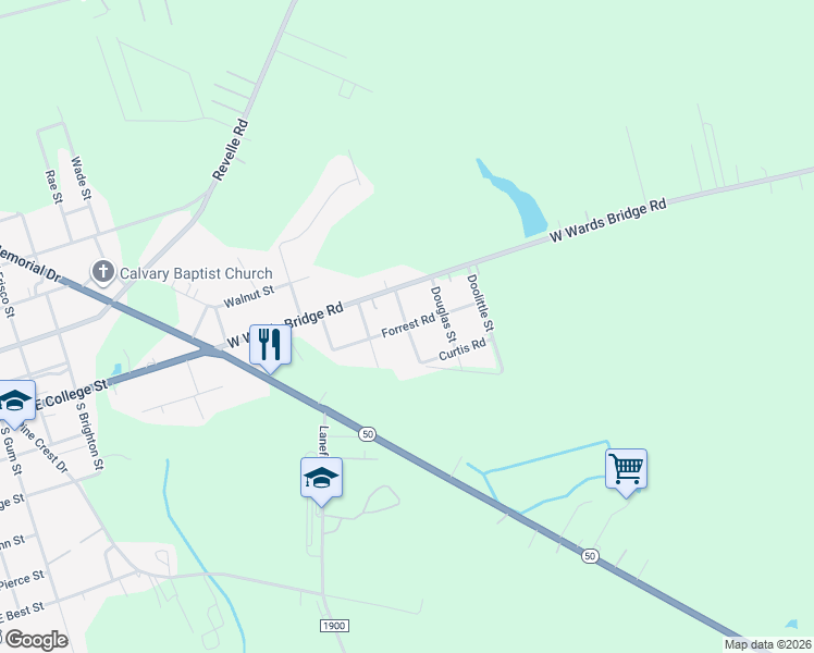 map of restaurants, bars, coffee shops, grocery stores, and more near 201 Mitchell Street in Warsaw