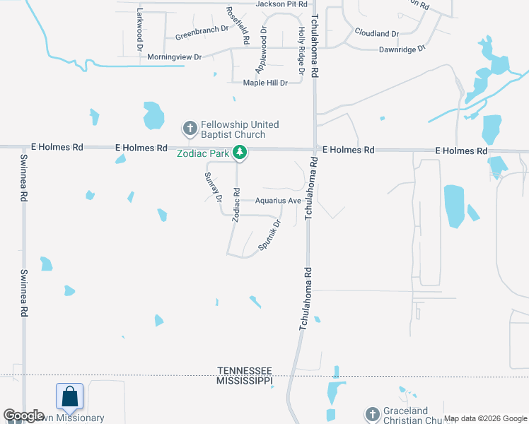map of restaurants, bars, coffee shops, grocery stores, and more near 5337 Cosmos Cove in Memphis