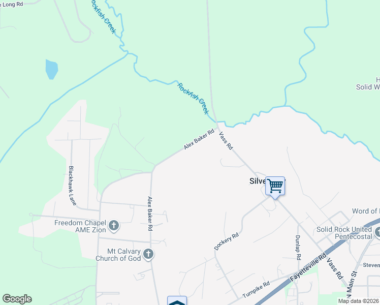 map of restaurants, bars, coffee shops, grocery stores, and more near 982 Alex Baker Road in Raeford