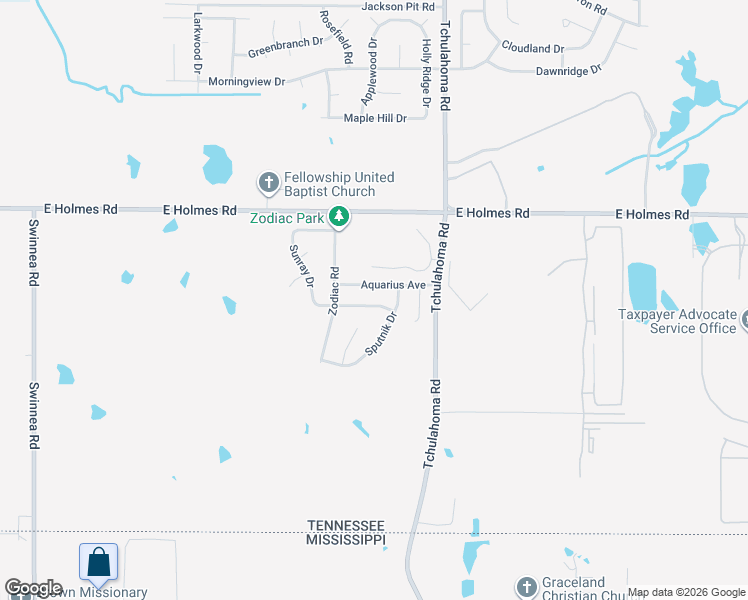 map of restaurants, bars, coffee shops, grocery stores, and more near 5337 Cosmos Cove in Memphis